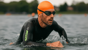 Triatleet in actie tijdens triathlon
